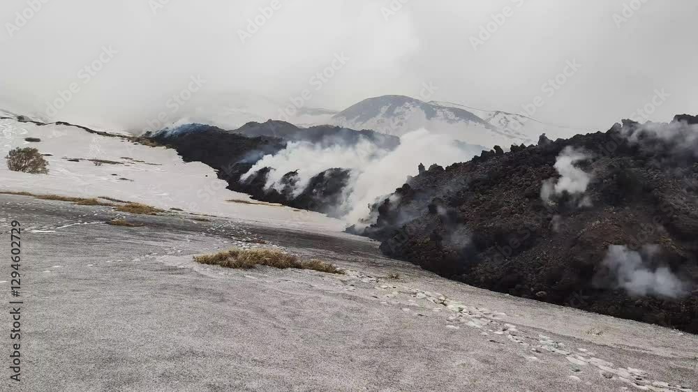 Mount Etna volcano eruption 2025 Stock Video | Adobe Stock
