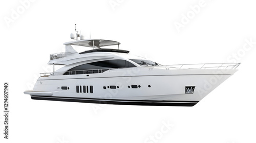 3D Illustration Luxury Yacht Ship, Sailing, Travel, Sea, Ocean, Water, Boat, Navigation, Vacation, Cruise