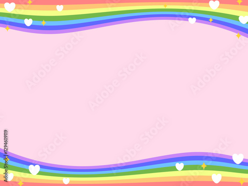 abstract pride rainbow border illustration for pride month decoration, pride flag symbol on pink background