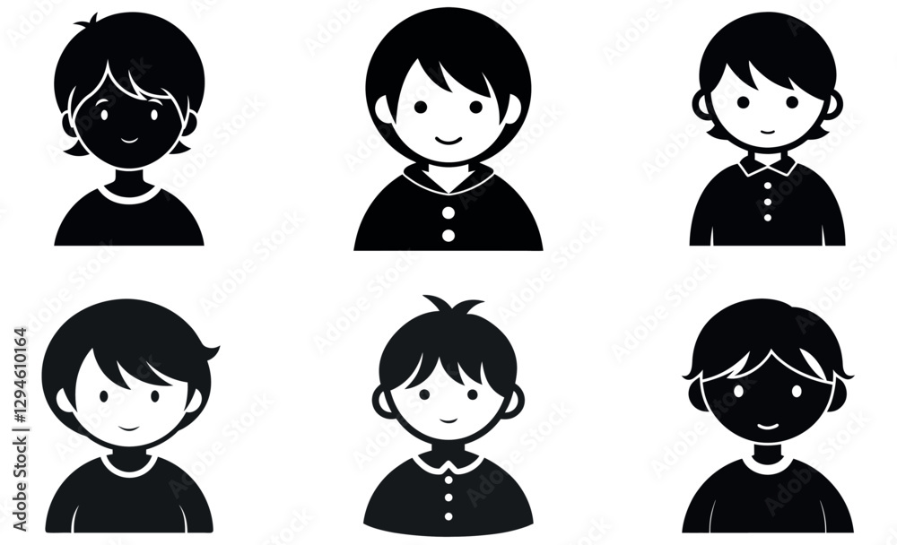 Cartoon Children's Profiles for Various Uses Cartoon Children's Profiles for Various Uses