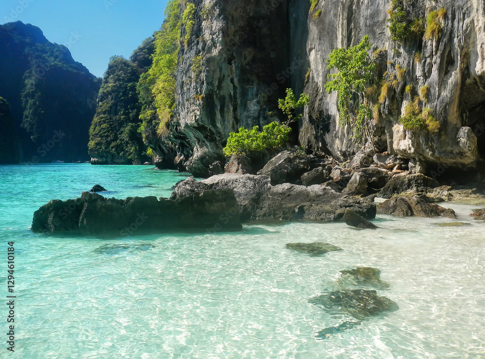 Small beach at Phi Phi Leh Island, Krabi Province, Thailand