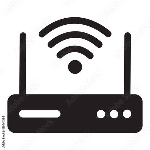 Router icon vector. router icon Outline vector for web ui. Containing wifi router, router, wifi signal, wifi, wireless, wireless router.