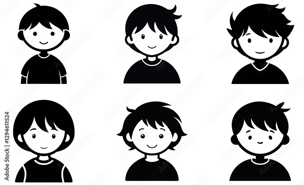 Cartoon Children's Profiles for Various Uses Cartoon Children's Profiles for Various Uses