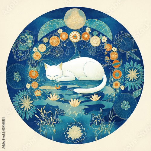 猫曼荼羅。模様。デザイン