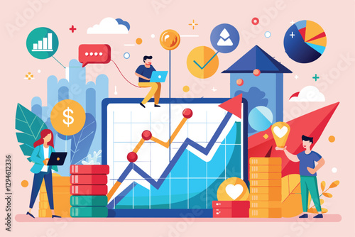 Digital creators analyze trends in monetization strategies using engaging graphics and charts, Monetization of creator content trending