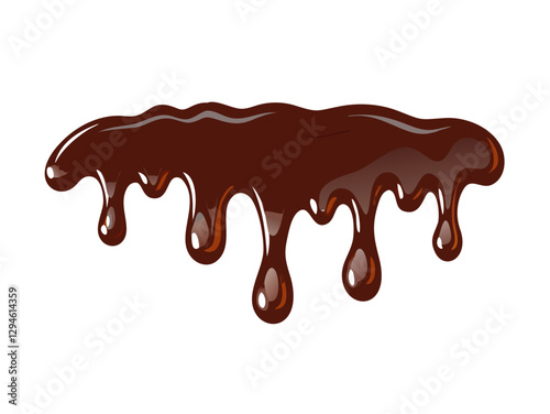 Dripping chocolate isolated on white