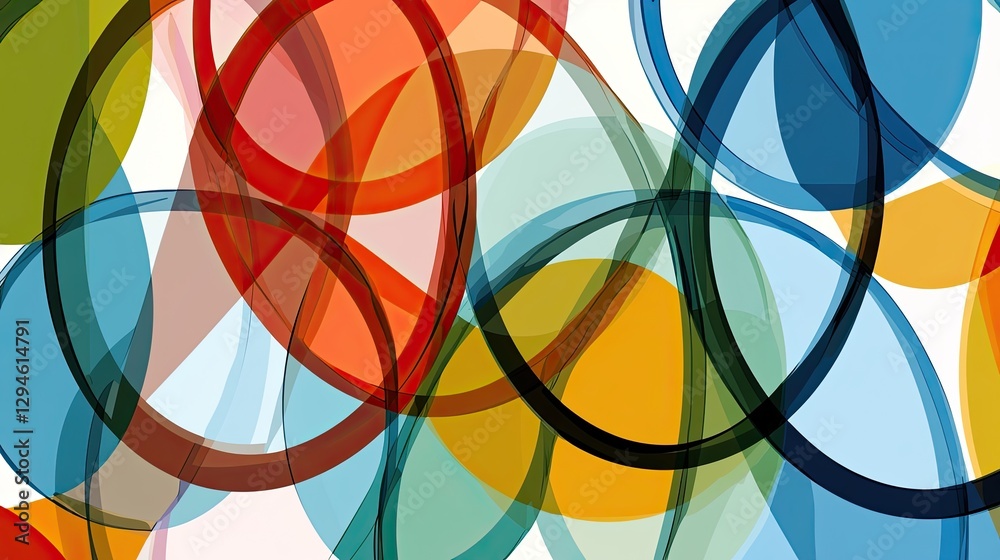 Obraz premium Abstract circles overlapping. Colorful design