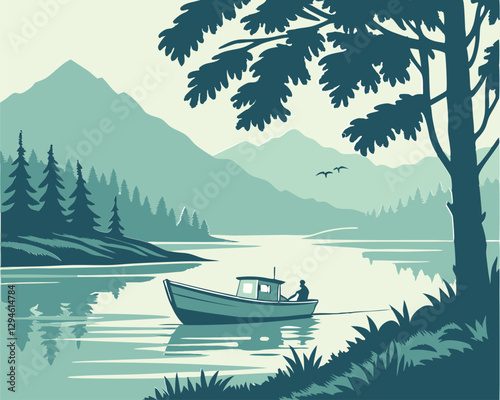 Vintage Fishing vector Elements 

