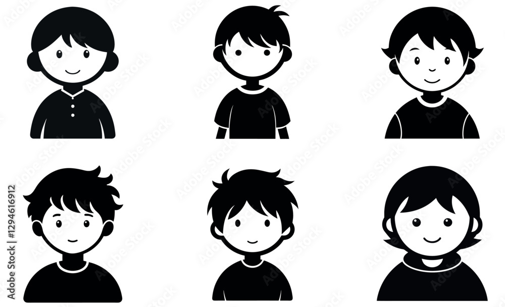 Cartoon Children's Profiles for Various Uses Cartoon Children's Profiles for Various Uses