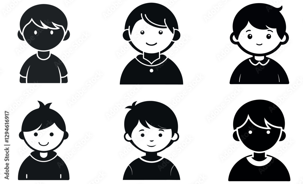 Cartoon Children's Profiles for Various Uses Cartoon Children's Profiles for Various Uses