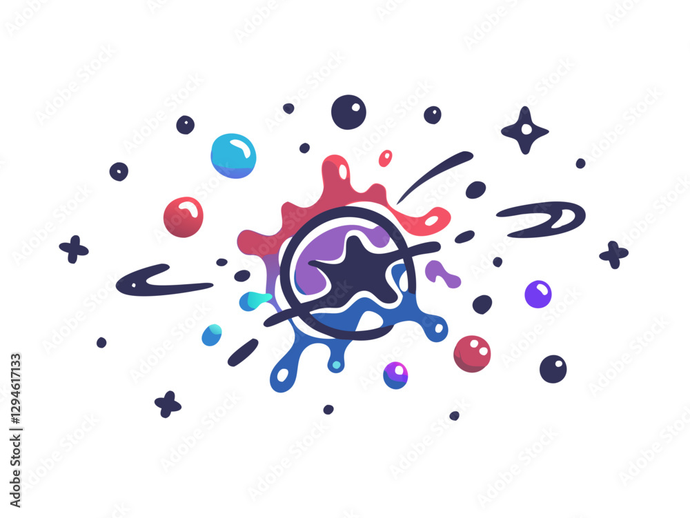 Fototapeta premium Cosmic abstract splash with galaxy theme