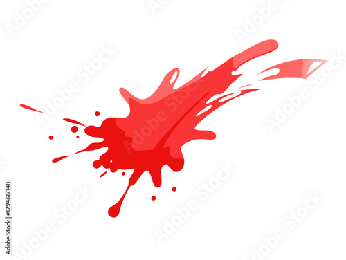 Red dynamic splash with paint effect