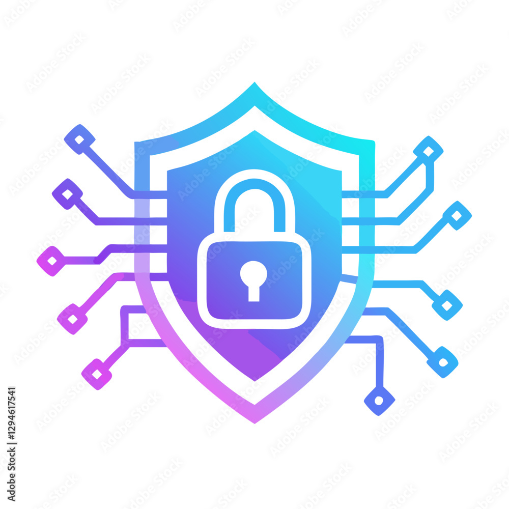 Cybersecurity shield with circuit design Cybersecurity shield with circuit design