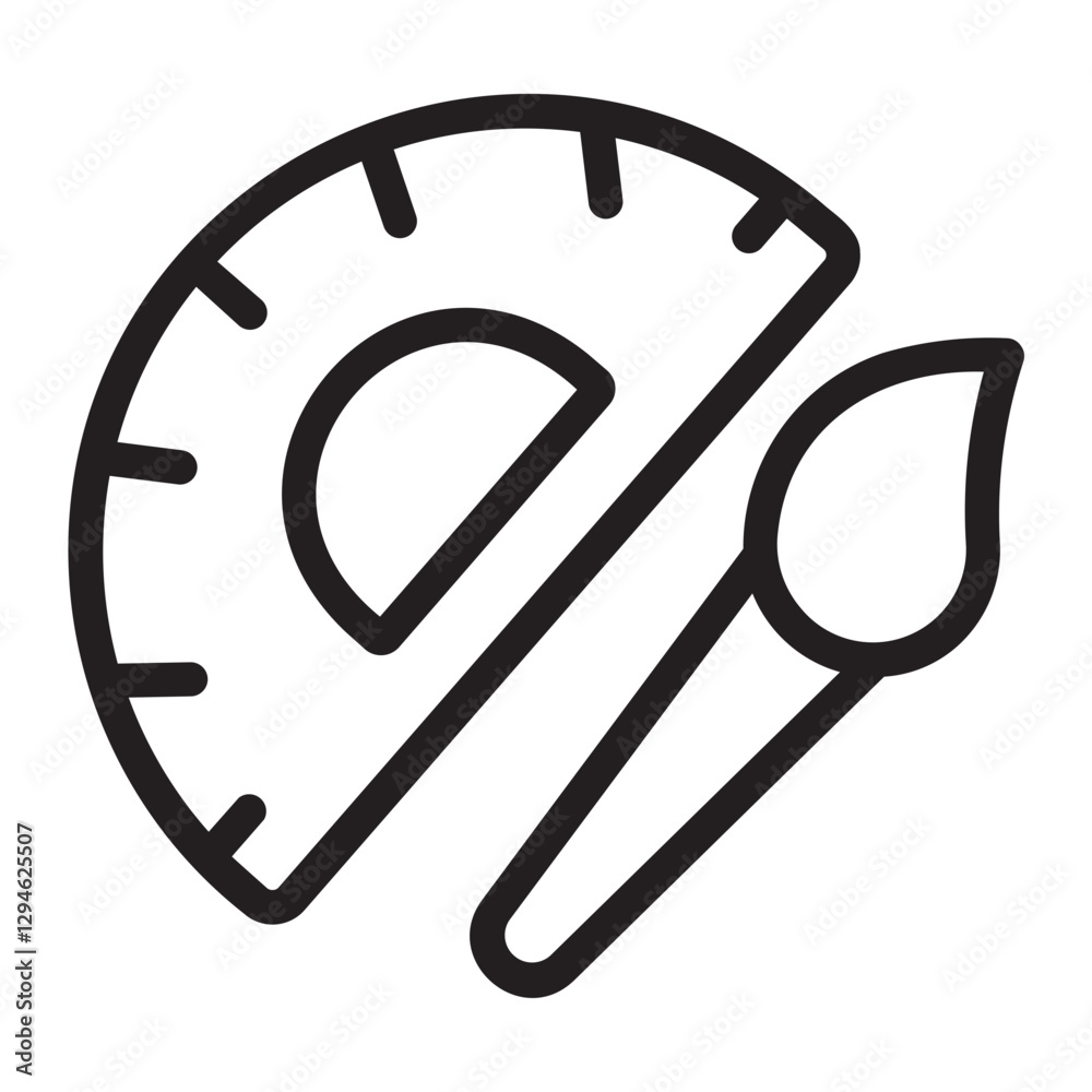 protractor line icon protractor line icon