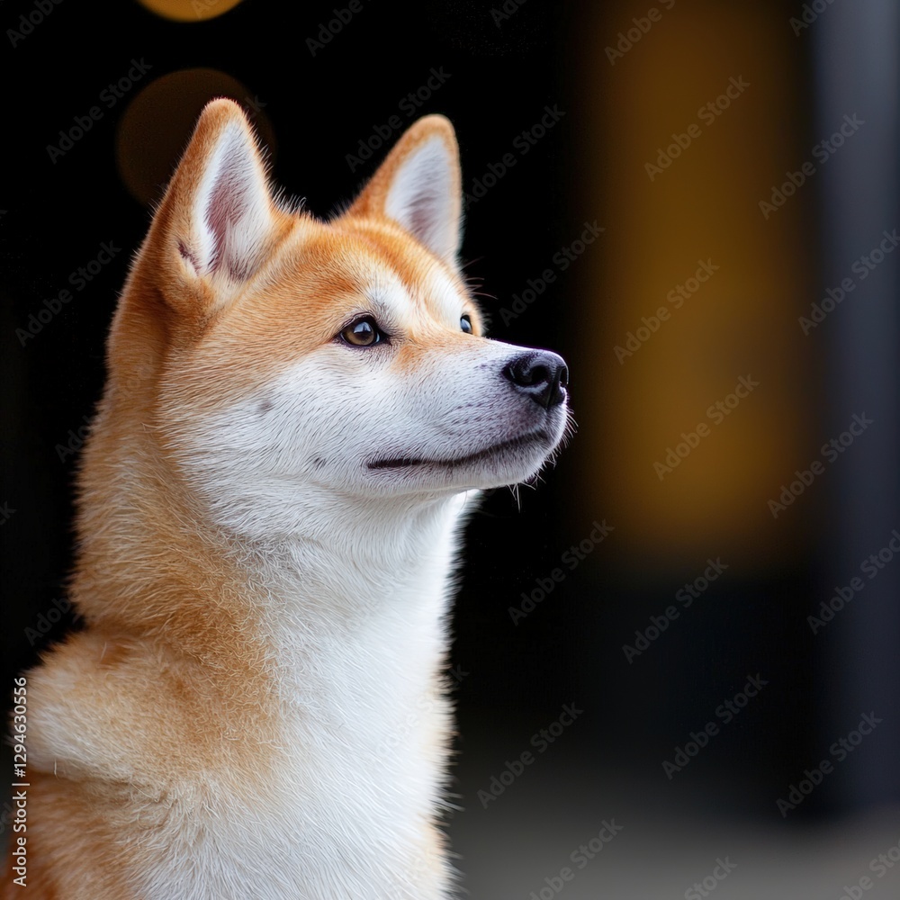 Curious dog with bright eyes looking upward in wonder at something intriguing in the surroundings Curious dog with bright eyes looking upward in wonder at something intriguing in the surroundings