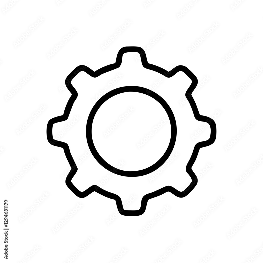 a simple line art of a cogwheel, showing a sense of mechanics, industry, and technology a simple line art of a cogwheel, showing a sense of mechanics, industry, and technology