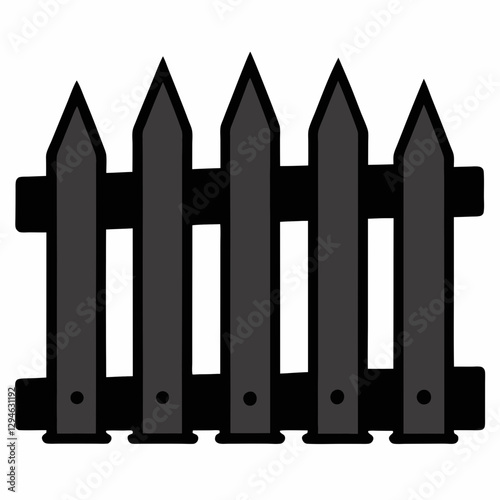 a graphic depiction of a black picket fence with a simple design
