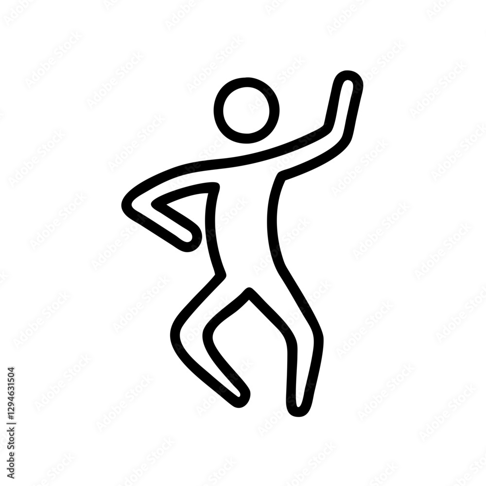 a dancing stick figure, celebrating and expressing joy with raised arms a dancing stick figure, celebrating and expressing joy with raised arms