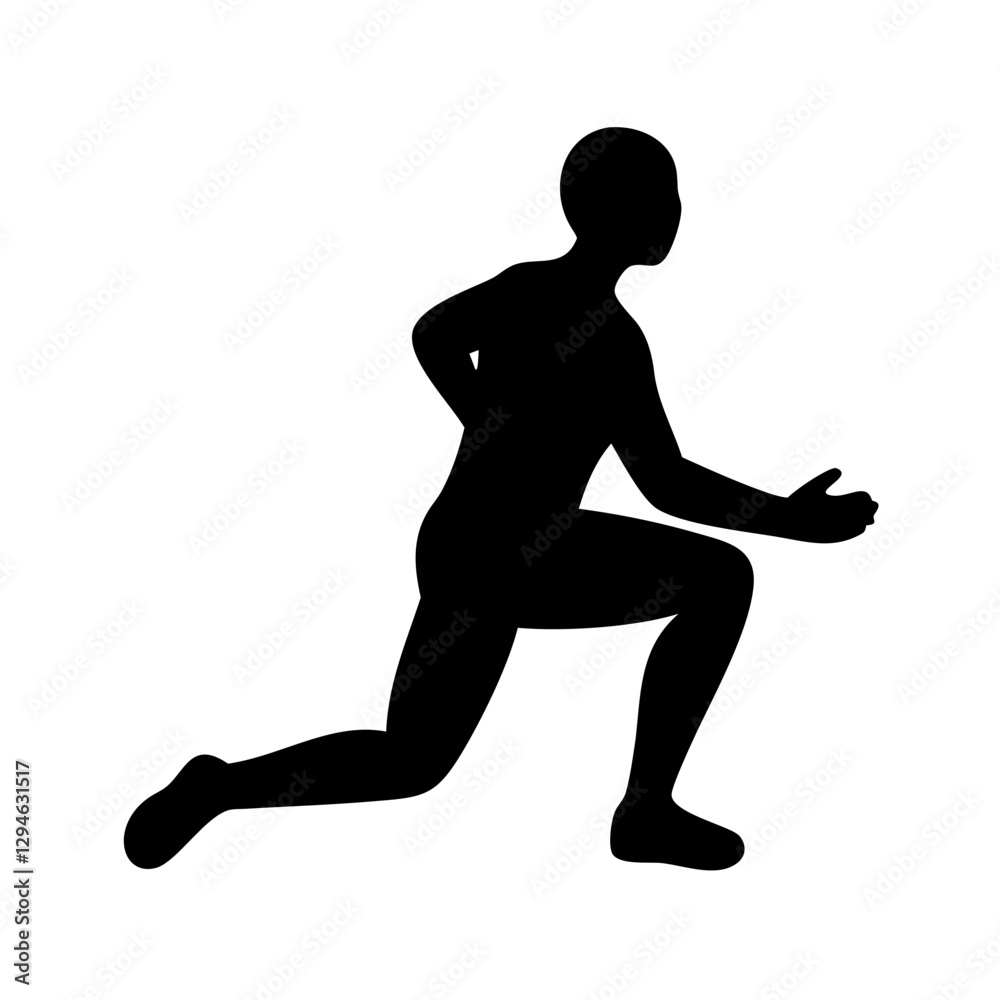 a person silhouette in a lunge position. This image captures the essence of movement and exercise a person silhouette in a lunge position. This image captures the essence of movement and exercise