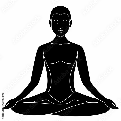 Serene meditation pose silhouette