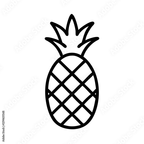 a simple illustration of a pineapple. The pineapple is drawn in a clean, modern style