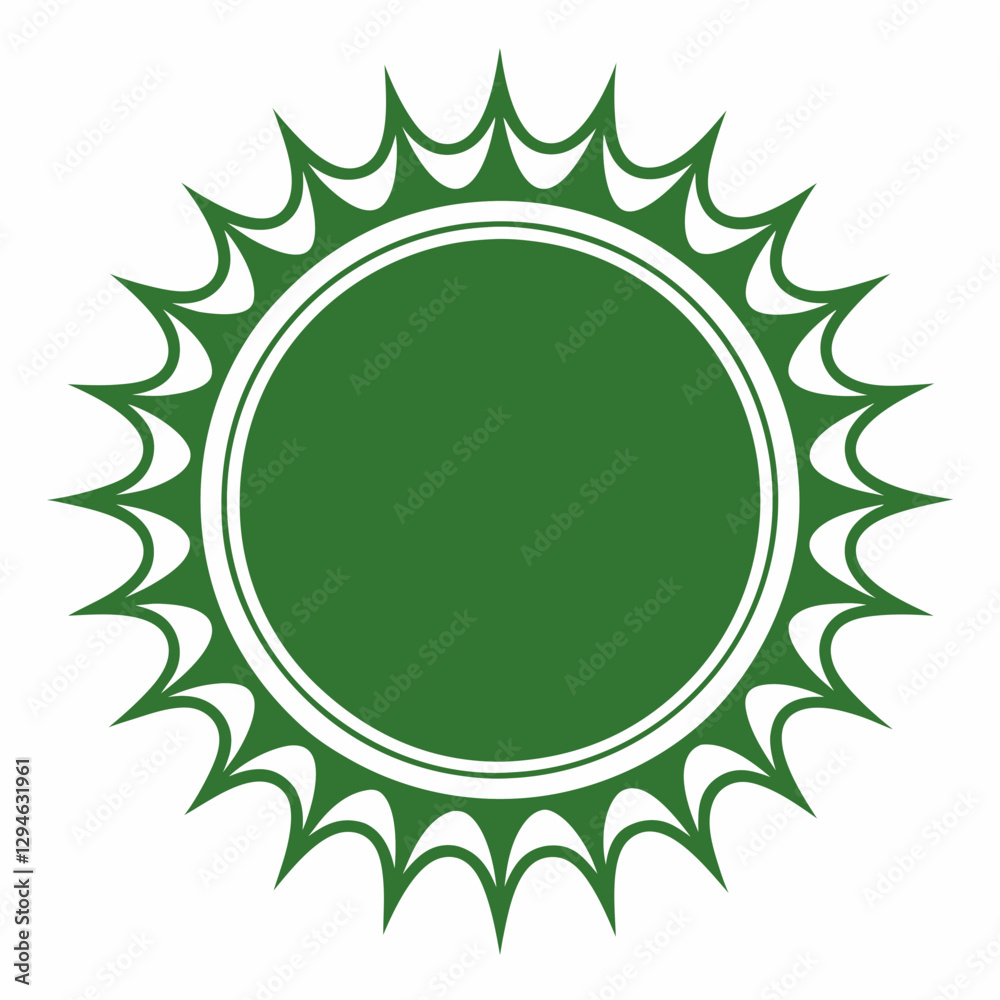 a green circle emblem with a spiky border, a versatile design for various purposes. a green circle emblem with a spiky border, a versatile design for various purposes.