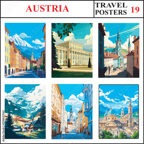 Fotografie Austria Innsbruck Schonbrunn Palace Linz Travel Poster Wall Art Print Collection
