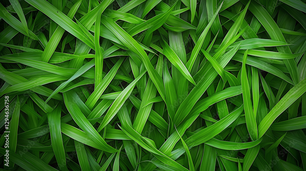 Close-Up of Lush Green Grass Texture with Rich Leaf Details Close-Up of Lush Green Grass Texture with Rich Leaf Details