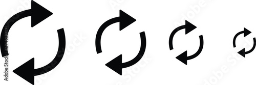 Refresh reload icon flat set. isolated on transparent background. update, Refresh, reload animation Circular Arrow sign rotation Cyclic Reiteration or renewal symbol.