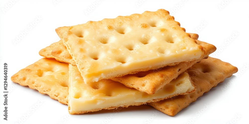 Stacked crackers with a golden-brown texture ready for a snack or appetizer at any time of day Stacked crackers with a golden-brown texture ready for a snack or appetizer at any time of day
