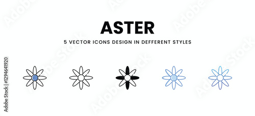 Aster vector icons set stock illustration