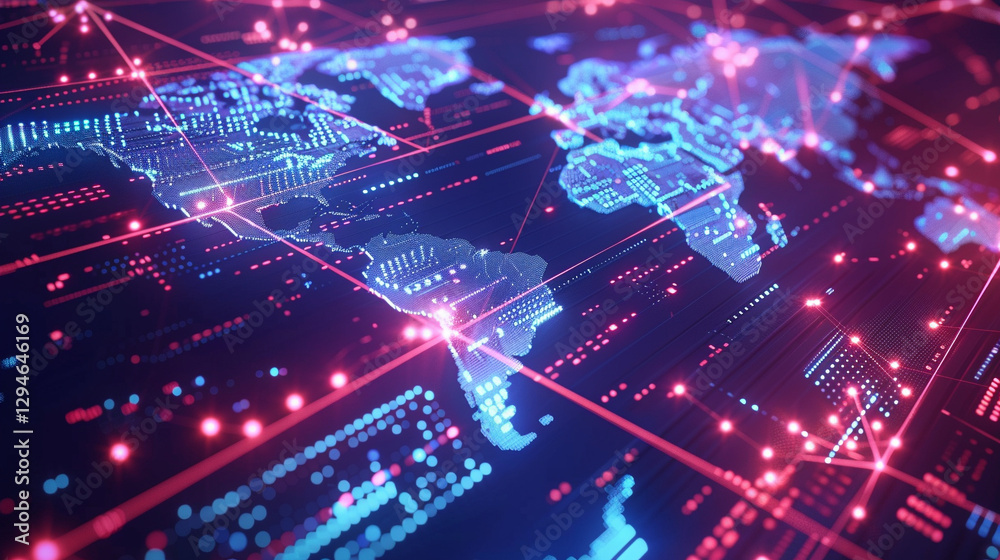 Global Digital Transformation Background with Interconnected AI Systems Global Digital Transformation Background with Interconnected AI Systems