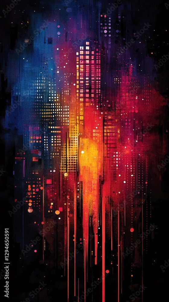 Obraz premium Abstract Colorful Background with Bright Vertical Splashes and Patterns