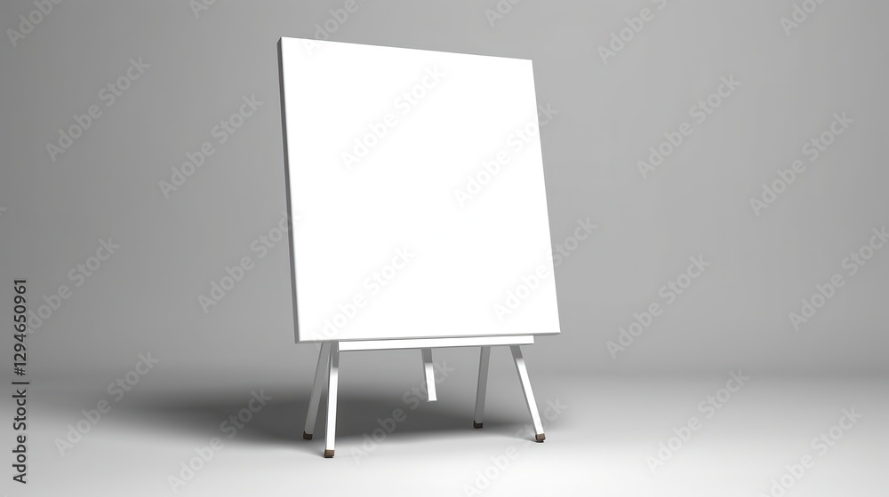 Creating artistic masterpieces blank canvas setup in minimalist studio environment Creating artistic masterpieces blank canvas setup in minimalist studio environment