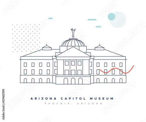 Arizona Capitol Museum - Phoenix  - Stock Illustration