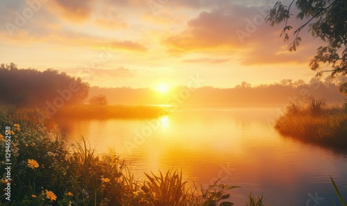 A beautiful sunrise over the horizon, symbolizing hope, new beginnings, and natural beauty.