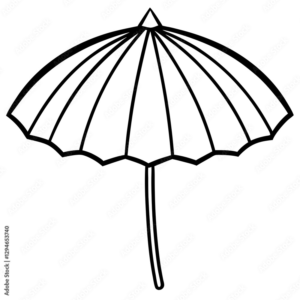 beach umbrella line art on white background
beach umbrella line art on white background