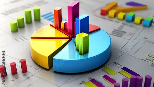 Analyzing business performance with pie charts and bar graphs for effective decision