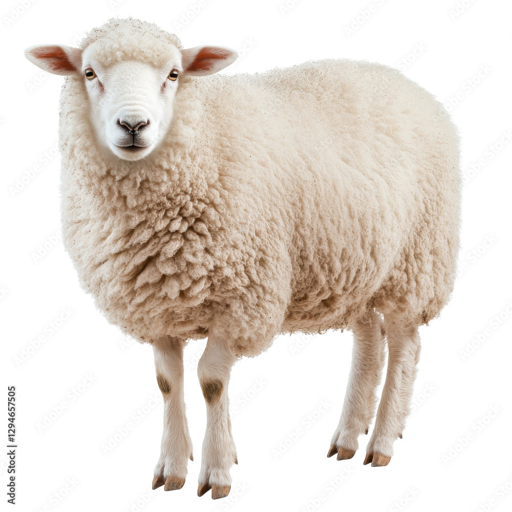 Fluffy Sheep in Pasture on transparent background. Fluffy Sheep in Pasture on transparent background.