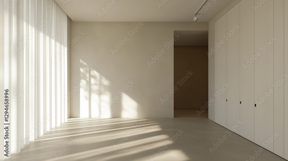 custom made wallpaper toronto digitalSunlit Interior: A serene architectural interior bathed in natural sunlight, featuring minimalist design elements and clean lines, creating a sense of spaciousness and calm.