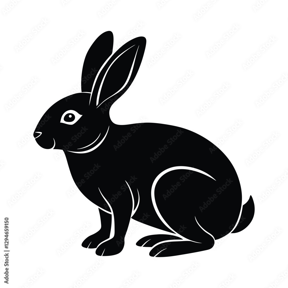 Obraz premium rabbit silhouette isolated on white background