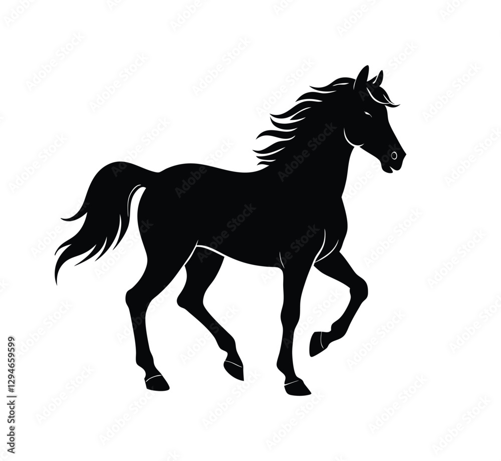 horse silhouette isolated on white background horse silhouette isolated on white background