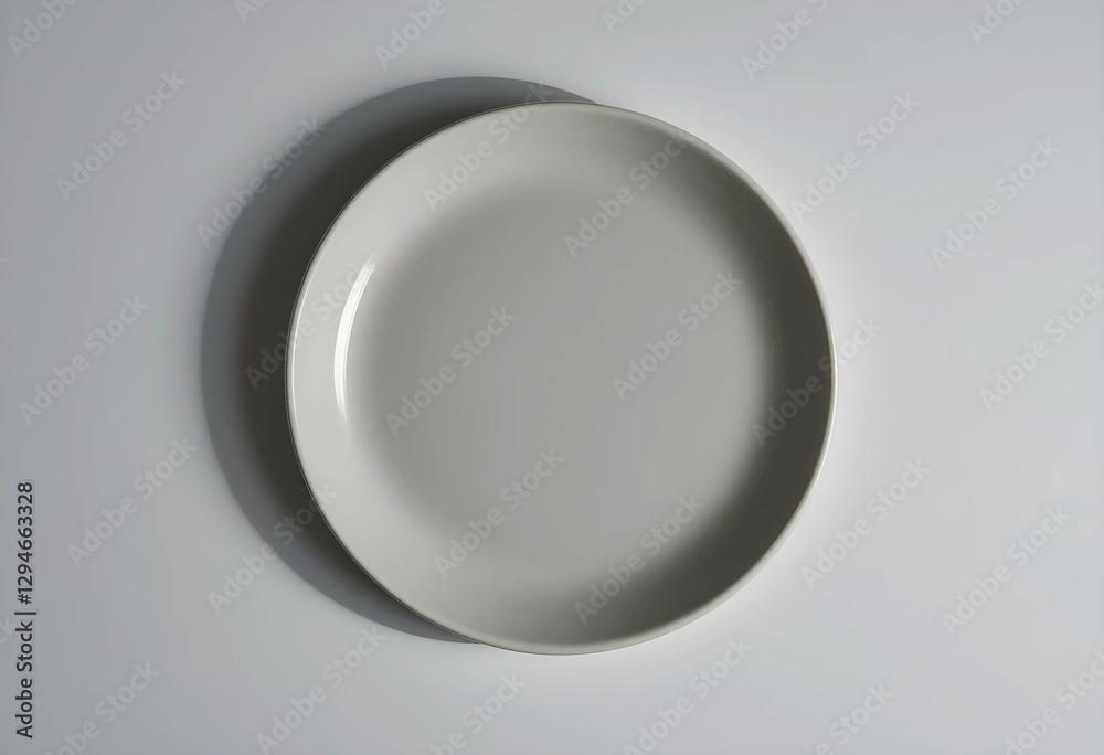 A round ceramic plate on a plain background with soft shadows. Minimalist and elegant, perfect for dining, food presentation, or tableware theme. A round ceramic plate on a plain background with soft shadows. Minimalist and elegant, perfect for dining, food presentation, or tableware theme.