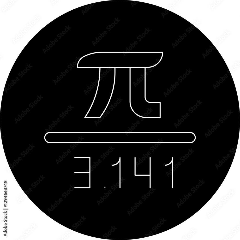 Value of Pi icon single vector illustration Value of Pi icon single vector illustration