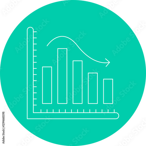 Bell Shaped Graph icon single vector illustration