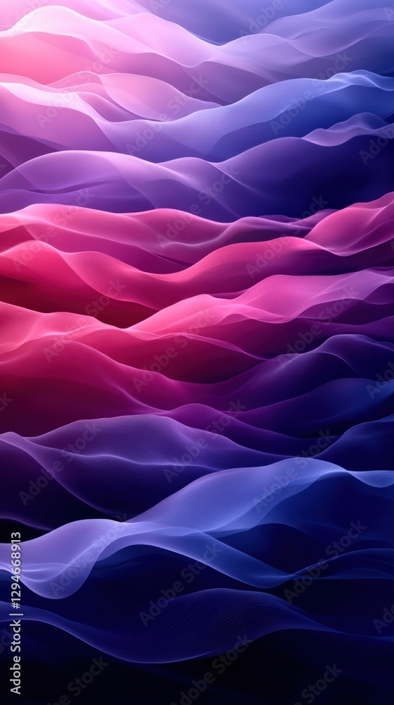Obraz premium Abstract Waves in Purple and Pink Tones with Smooth Blending Effects