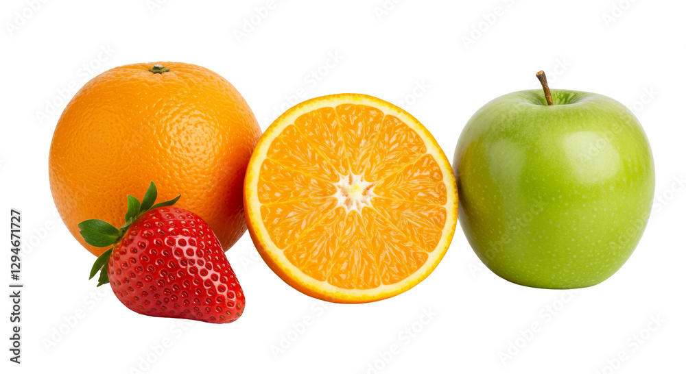 Fruits on transparent background, PNG cutout, refreshing fruits Fruits on transparent background, PNG cutout, refreshing fruits