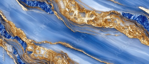 Luxurious blue and gold marble texture showcases stunning natural patterns and elegance in design