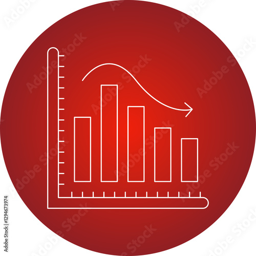 Bell Shaped Graph icon single vector illustration