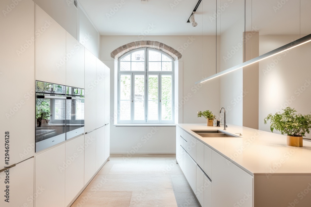 Fototapeta premium Transformed Kitchen: A Blend of Classic Charm and Modern Design After Restoration